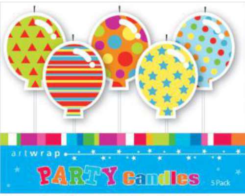 Party Candles - Balloons - 5 pk - Click Image to Close